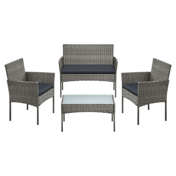 Tuinmeubelset van polyrattan voor terras en balkon | Grijs