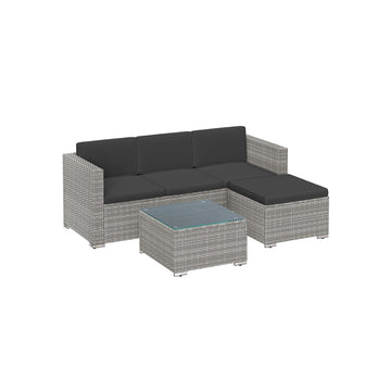 4-delige tuinloungeset rattan sofa PE polyethyleen VFT kussens