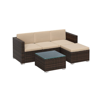 Tuinset met bank en tafel - loungeset voor buiten - gewatteerd comfort