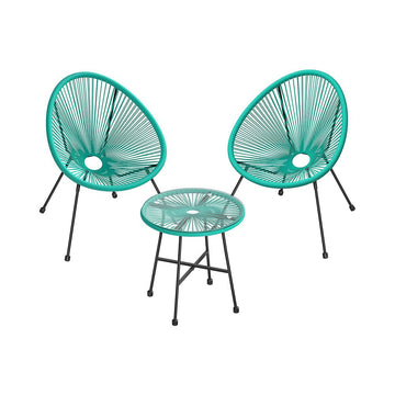 Tuinset met stoelen en tafel - tuinmeubelen - zwart