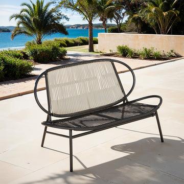 Tuinbank van PE-rattan | Inktzwart | 138,5x70x79 cm