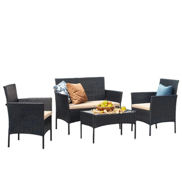 5-delige tuinset voor balkon - ergonomisch design - incl. tafel