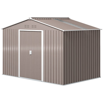 Metalen gereedschapsschuur met schuifdeuren | Kleur: Bruin | Afmetingen: 277x195x192 cm