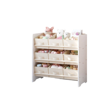 Boekenkast met 9 opbergboxen - opbergkast - stevig - 29,5 x 62,5 x 60 cm