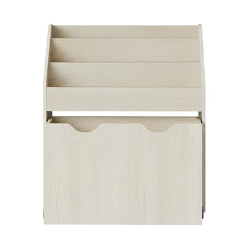 Kinderregal met 3 niveaus en opbergbox op wielen | Wit | 62,5x29,5x70,2 cm