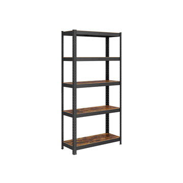 Opbergrek - stalen frame - houten planken - verstelbaar - roestbestendig - 150 x 75 x 30 cm