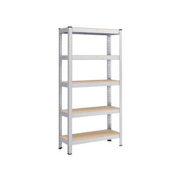 Zwaar uitgevoerd opbergrek - verzinkt staal en MDF - 30 x 75 x 150 cm - 650 kg draagvermogen