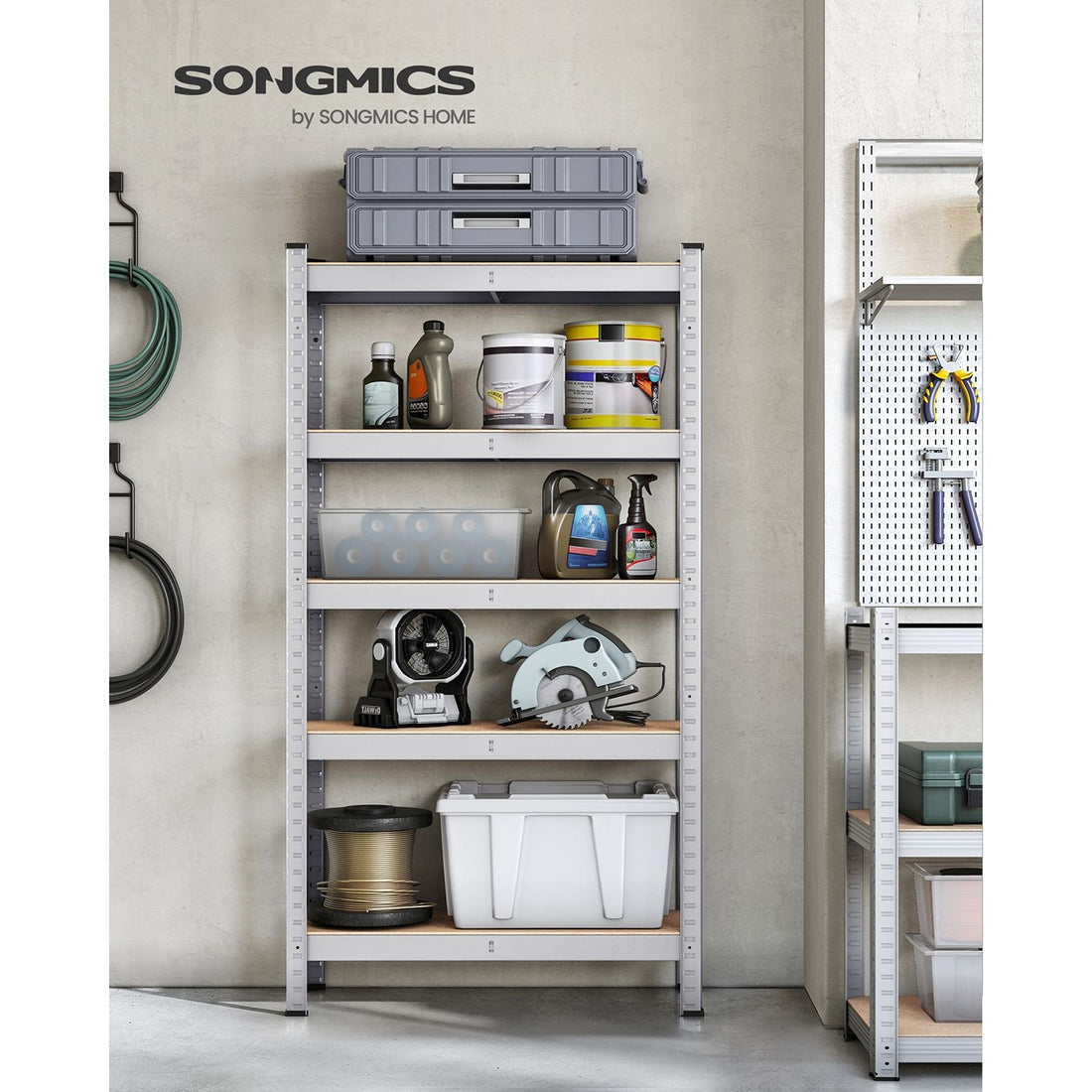 Hochleistungsregal – verzinkter Stahl und MDF – 30 x 75 x 150 cm – 650 kg Traglast