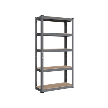 Zwaarbelastbaar grijs opbergrek - gegalvaniseerd staal/MDF - 30 x 75 x 150 cm - 650 kg