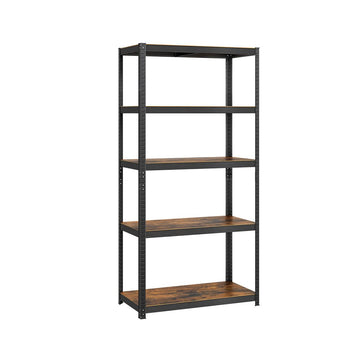 Opbergrek 5 niveaus - zwaar belastbaar - vintage bruin-zwart - 40 x 90 x 180 cm
