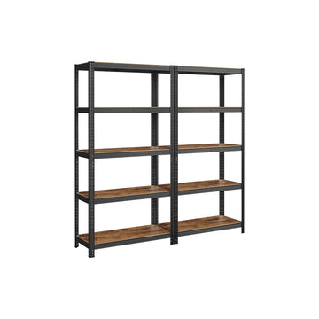 2-laags stellingkast - zwaar belastbaar - 50x100x180 cm - grijs