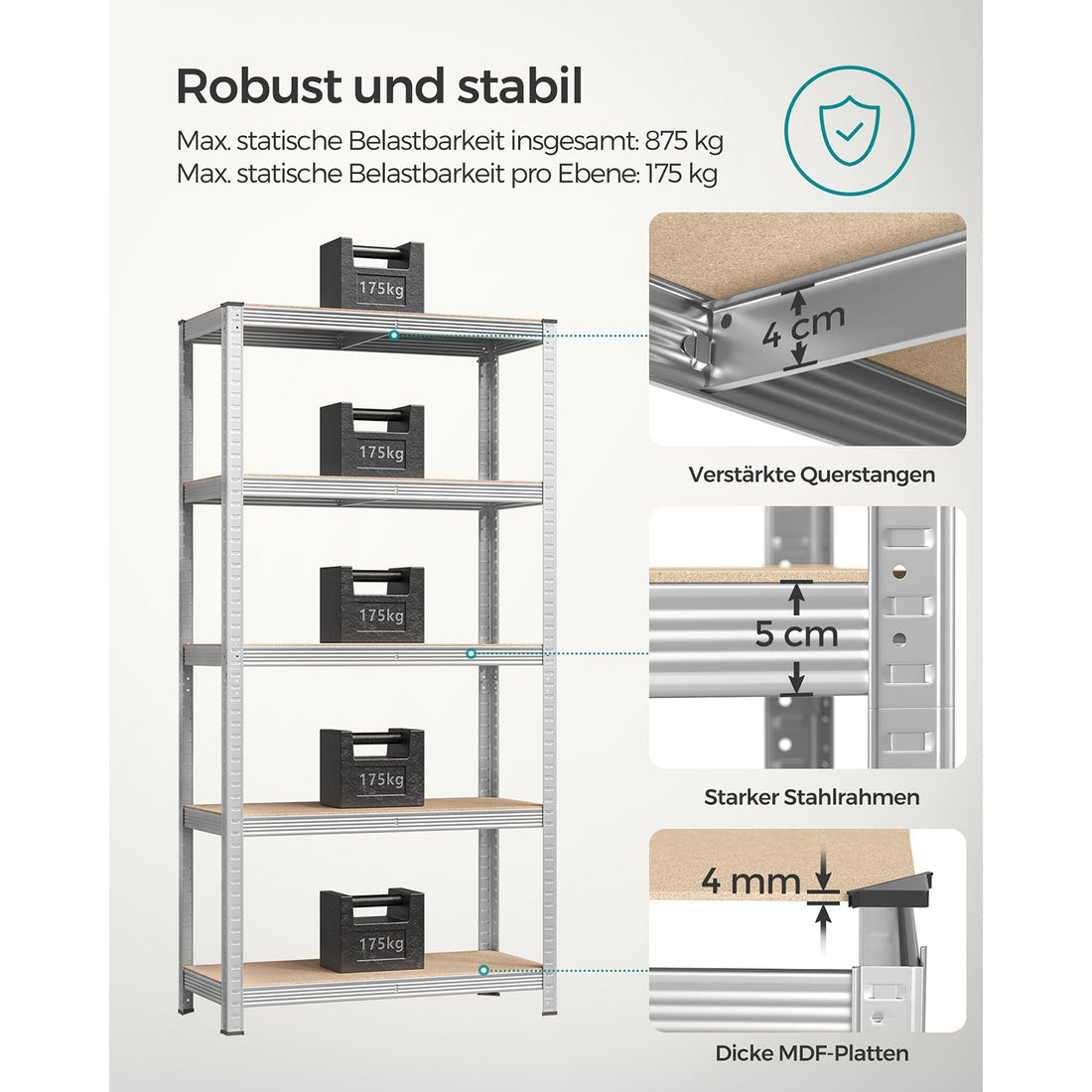 2-delige opslagrekset voor garage - stalen rekken - 180 x 90 x 40 cm