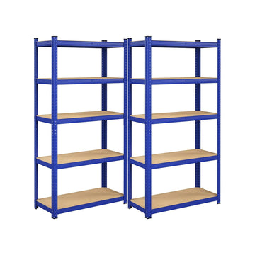 2-delige opbergrekset voor garage - stalen frame - verstelbare planken - 180x90x40 cm