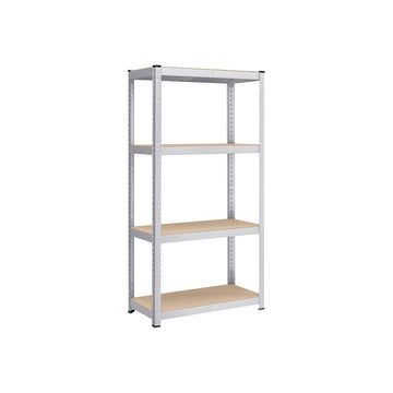 Opbergrek - Metalen planken - Extra sterk - 40 x 80 x 160 cm - Verzinkt staal - MDF - Zilver