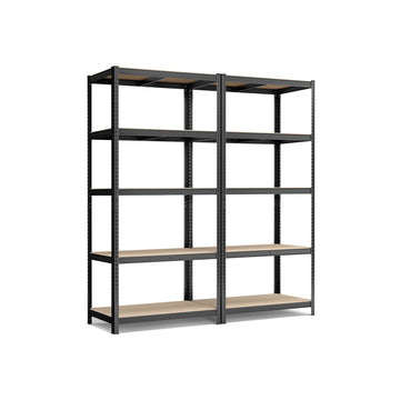 Opbergrekken 2-delig – Versterkt staal – Verstelbare planken – 200 x 100 x 50 cm