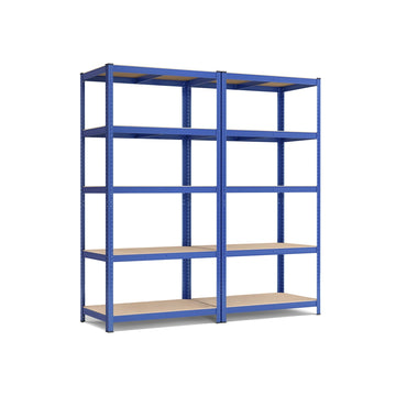 Blauw opbergrek - metalen stelling - 600 kg - 50 x 100 x 200 cm - wandmontage