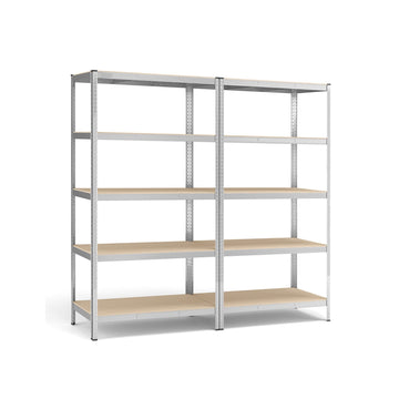 2-delige stellingkast - metaal - gegalvaniseerd staal - MDF - 60x120x200 cm