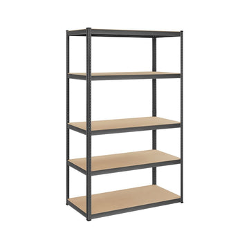 Kelderrek - zwaar uitgevoerd - 5 verstelbare planken - grijs - 60 x 120 x 200 cm