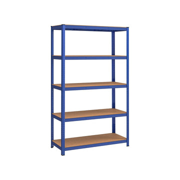 Opbergrek 5 niveaus, verstelbare planken, staal/MDF, 875 kg, blauw, 200 x 120 x 60 cm