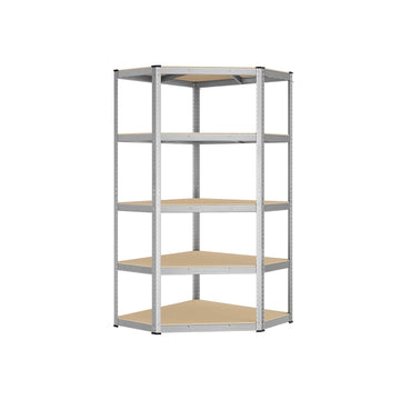 Hoekrek - Verzinkt staal - MDF - Hoge boekenkast - 90 x 90 x 180 cm