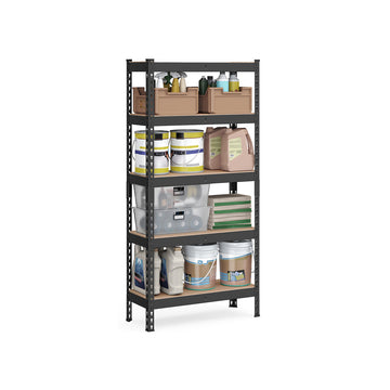 Zwaar belastbaar opbergrek - 5 legplanken - 875 kg - staal & MDF - 30 x 75 x 150 cm