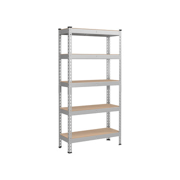 5-laags heavy-duty opbergrek - 175 kg draagkracht - staal & MDF - 30x75x150 cm