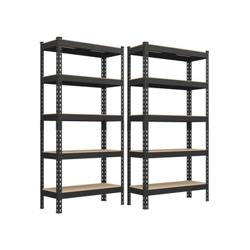 Stalen opbergrek set van 2 - zwaar belastbaar - 875 kg - 30 x 75 x 150 cm