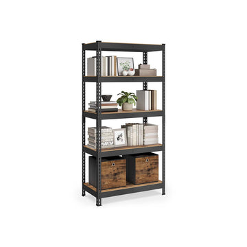 Opbergrek 5 legplanken, zwaar uitgevoerd, bruin, 875 kg, staal/MDF, 45 x 90 x 180 cm