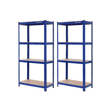 Opbergrek, set van 2, 5 planken, blauw, 40 x 80 x 160 cm