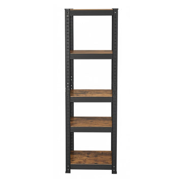 2-delige set boekenrekken, opbergrekken | Vintagebruin-Zwart | 37x37x150 cm