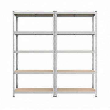 Zwaarbelastbaar magazijnrek 2-delige set | Zilver | 100x50x200 cm