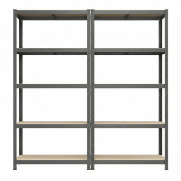Set van 2 magazijnrekken 200 cm hoog | Grijs | 100x50x200 cm