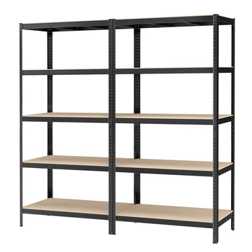 Lagerrek set van 2 | Zwart | 120x60x200 cm