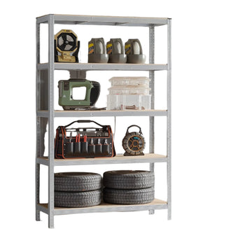 Zwaar opbergrek, versterkt, 175 kg, 200x120x60 cm, roestbestendig staal & MDF