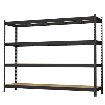 Zwaar belastbaar rek met 4 legplanken | Zwart | 200x60x183 cm
