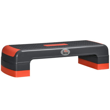 Aerobic stepper | Kleur: Grijs+Rood | Afmetingen: 28x78x10/15/20 cm