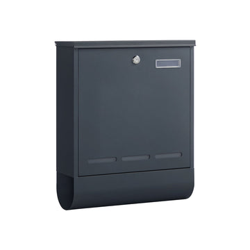Antraciet stalen brievenbus - Poedercoating - Weerbestendig - 35x12x42,5 cm