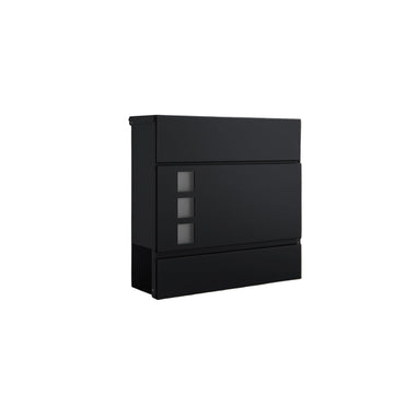 Zwarte brievenbus - weerbestendig - gegalvaniseerd staal - 37 x 10,5 x 37 cm
