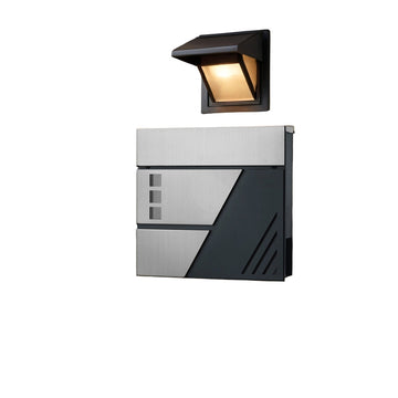 Brievenbus - weerbestendig - RVS - 37 x 10,5 x 37 cm - zilver/antraciet