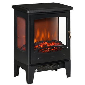 Elektrische haard met vlameffect en 3 open zijden | Kleur: Zwart | Afmetingen: 39x26x54.8 cm