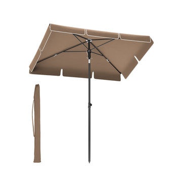Verstelbare parasol 200 x 125 cm – stalen frame, polyester – walnootbruin