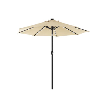 Parasol met ledverlichting op zonne-energie - beige