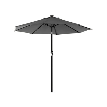 Solar LED-parasol, tuinparasol met UV-bescherming, Ø 2,7 m, grijs