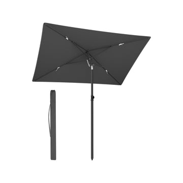 Rechthoekige balkonparasol met hoge UV-bescherming | Grijs | 232x149x270 cm