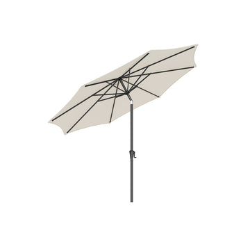 Beige metalen parasol - buitenparasol - 180 g/m² polyester - Ø327,5 cm - 246 cm hoog