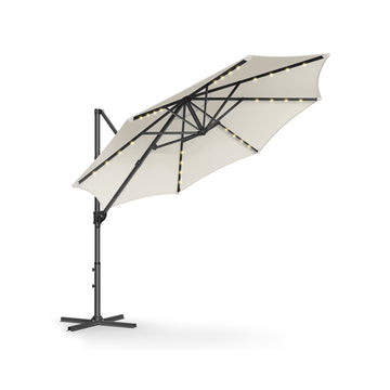 Zweefparasol - terrasparasol - stalen frame - Ø 300 cm - 240 cm - crèmewit