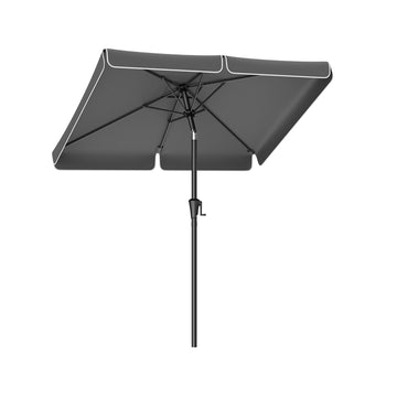 Rechthoekige grijze parasol - zonwering - tuinparasol - stalen frame - 200 x 150 cm