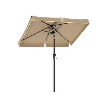 Taupe parasol met stalen frame - UV-bescherming - 200 x 150 cm - 220 cm hoog