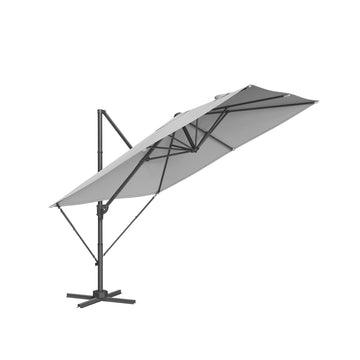 Zweefparasol 270 x 270 cm - staal - polyester - lichtgrijs - hoogte 240 cm