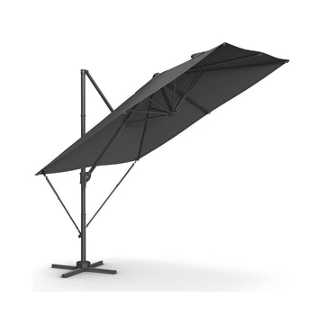 Parasol 270 x 270 cm, UPF 50+, met zwengel en kruisvoet, zwart